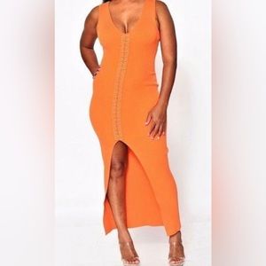 Stunning Orange A Asymmetrical dress